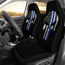 Load image into Gallery viewer, Thin Blue Line Punisher Skull - Car Seat Covers - Type 1 (Set Of 2) 182417
