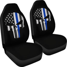 Load image into Gallery viewer, Thin Blue Line Punisher Skull - Car Seat Covers - Type 1 (Set Of 2) 182417