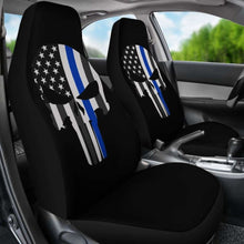 Load image into Gallery viewer, Thin Blue Line Punisher Skull - Car Seat Covers - Type 1 (Set Of 2) 182417