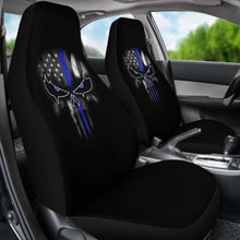 Load image into Gallery viewer, Thin Blue Line Punisher Skull - Car Seat Covers - Type 2 (Set Of 2) 182417