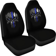 Load image into Gallery viewer, Thin Blue Line Punisher Skull - Car Seat Covers - Type 2 (Set Of 2) 182417