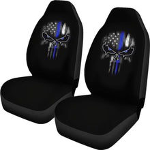 Load image into Gallery viewer, Thin Blue Line Punisher Skull - Car Seat Covers - Type 2 (Set Of 2) 182417
