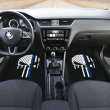 Load image into Gallery viewer, Thin Blue Line Punisher Skull Police Car Mats Set Of 4 182417
