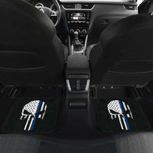 Load image into Gallery viewer, Thin Blue Line Punisher Skull Police Car Mats Set Of 4 182417