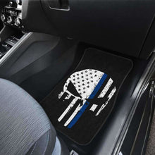 Load image into Gallery viewer, Thin Blue Line Punisher Skull Police Car Mats Set Of 4 182417