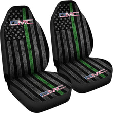 Load image into Gallery viewer, Thin Green Line American Flag Mix GMC Car Seat Covers 212601