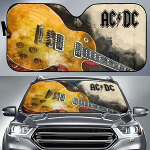 ACDC Car Auto Sun Shade Guitar Rock Band Fan Universal Fit 174503 - CarInspirations