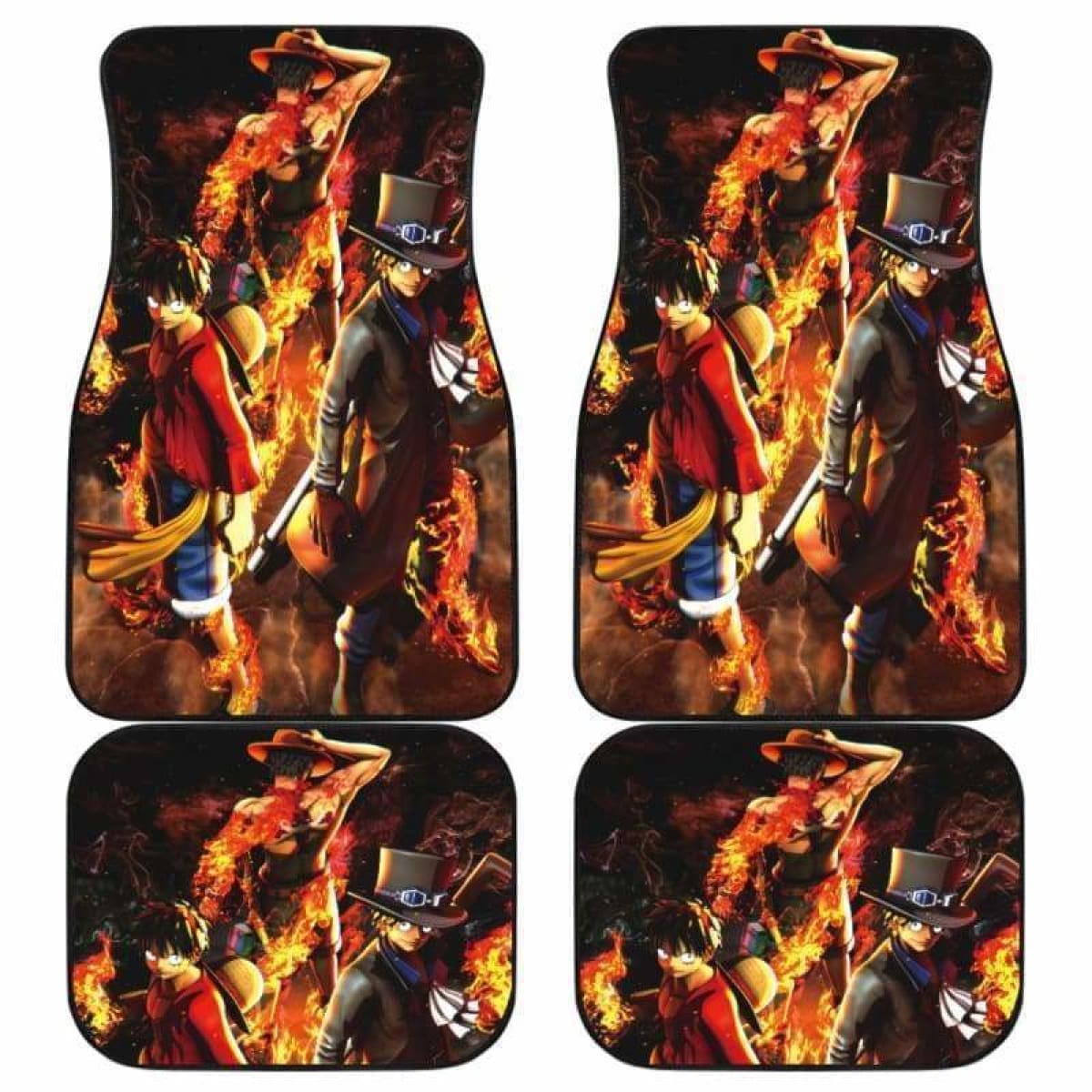 Ace Luffy Sabo One Piece Car Floor Mats Universal Fit 051912