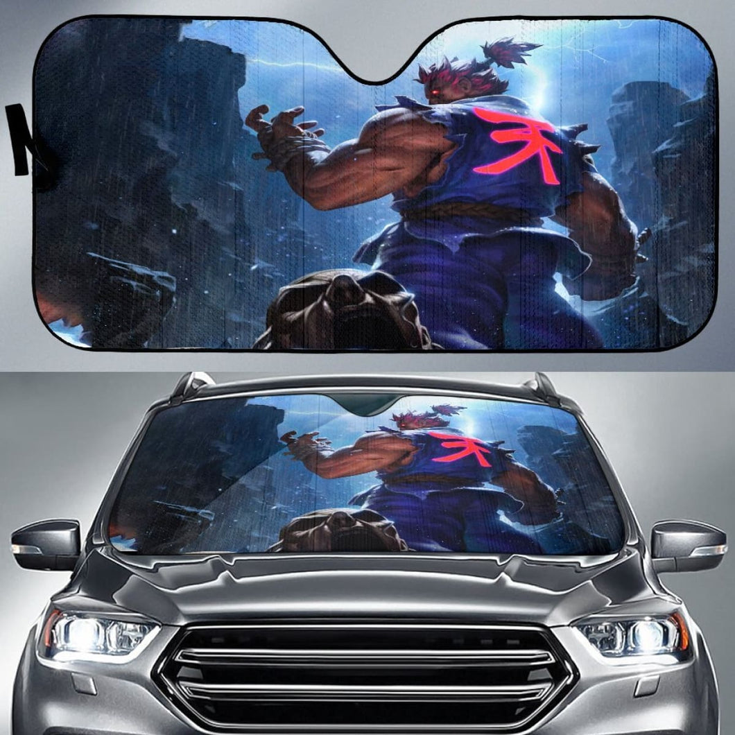 Akuma Art Street Fighter Car Sun Shade Amazing Gitf Universal Fit 173905 - CarInspirations