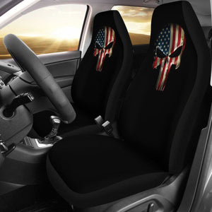 American Flag Punisher Black Seat Covers Universal Fit 225721 - CarInspirations