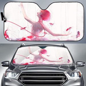 Anime Girl Ballet Dancer Fishes Pink Koi Fishes 4K Car Sun Shade Universal Fit 225311 - CarInspirations
