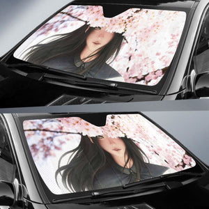 Anime Girl Beautiful Cherry Blossom Sakura Hd Car Sun Shade Universal Fit 225311 - CarInspirations
