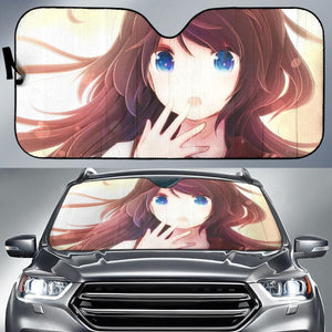 Anime Girl Blue Eyes 4K Car Sun Shade Universal Fit 225311 - CarInspirations