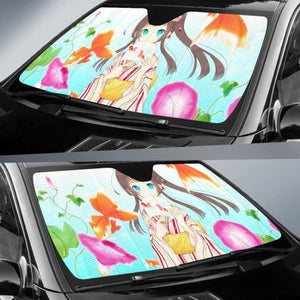 Anime Girl Blue Eyes Hd Car Sun Shade Universal Fit 225311 - CarInspirations