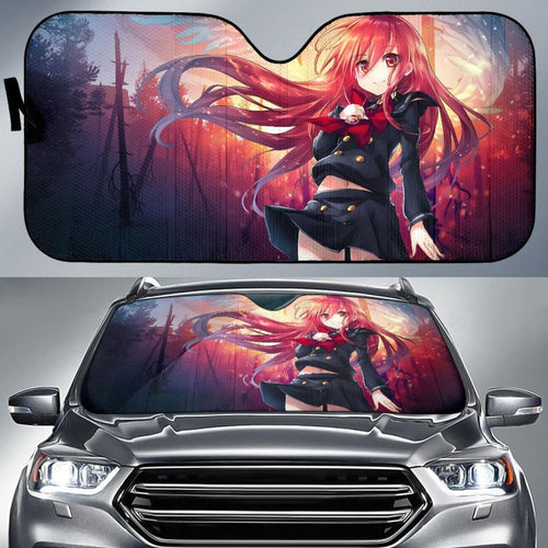 Anime Girl Fire Angel 4K Car Sun Shade Universal Fit 225311 - CarInspirations