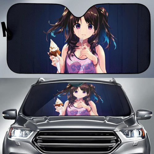 Anime Girl Ice Cream Desert 4K Car Sun Shade Universal Fit 225311 - CarInspirations