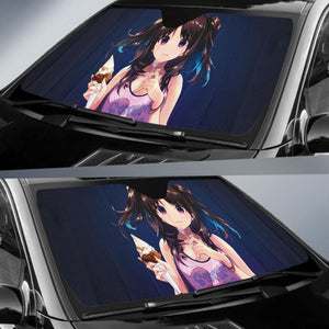 Anime Girl Ice Cream Desert 4K Car Sun Shade Universal Fit 225311 - CarInspirations