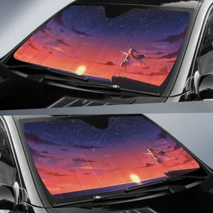 Anime Girl Sunset 4K Car Sun Shade Universal Fit 225311 - CarInspirations