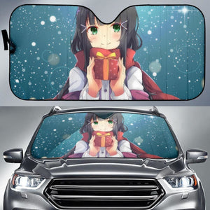 Anime Girl Xmas Gift Winter Hd 4K Car Sun Shade Universal Fit 225311 - CarInspirations