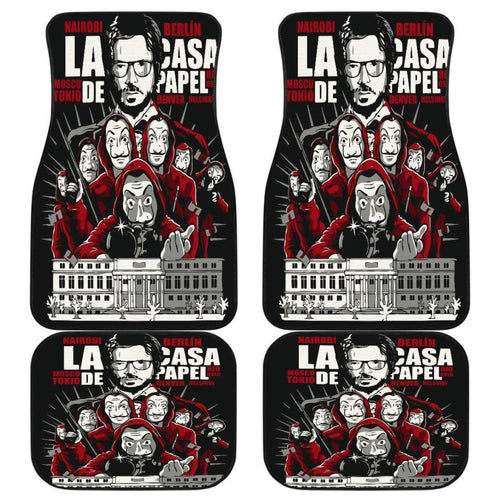 Art Money Heist La Casa De Papel Car Floor Mats Movie H051520 Universal Fit 072323 - CarInspirations