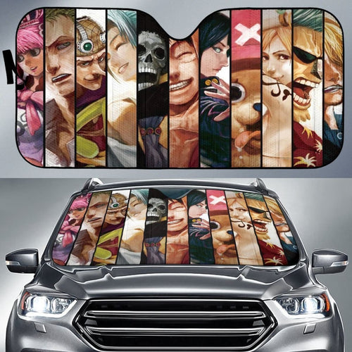 Art One Piece Team Car Sun Shades Anime Fan Gift H033120 Universal Fit 225311 - CarInspirations