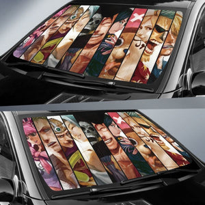 Art One Piece Team Car Sun Shades Anime Fan Gift H033120 Universal Fit 225311 - CarInspirations