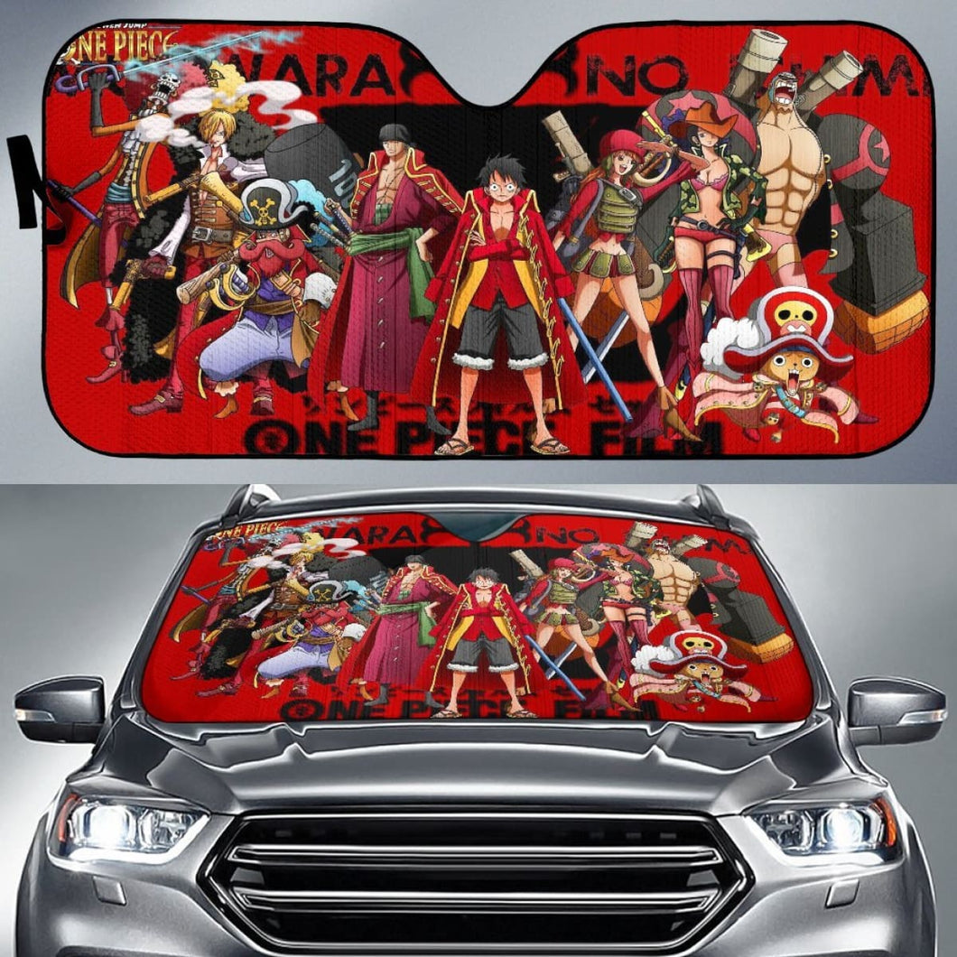 Art Team One Piece Car Sun Shades Anime Fan Gift H033120 Universal Fit 225311 - CarInspirations