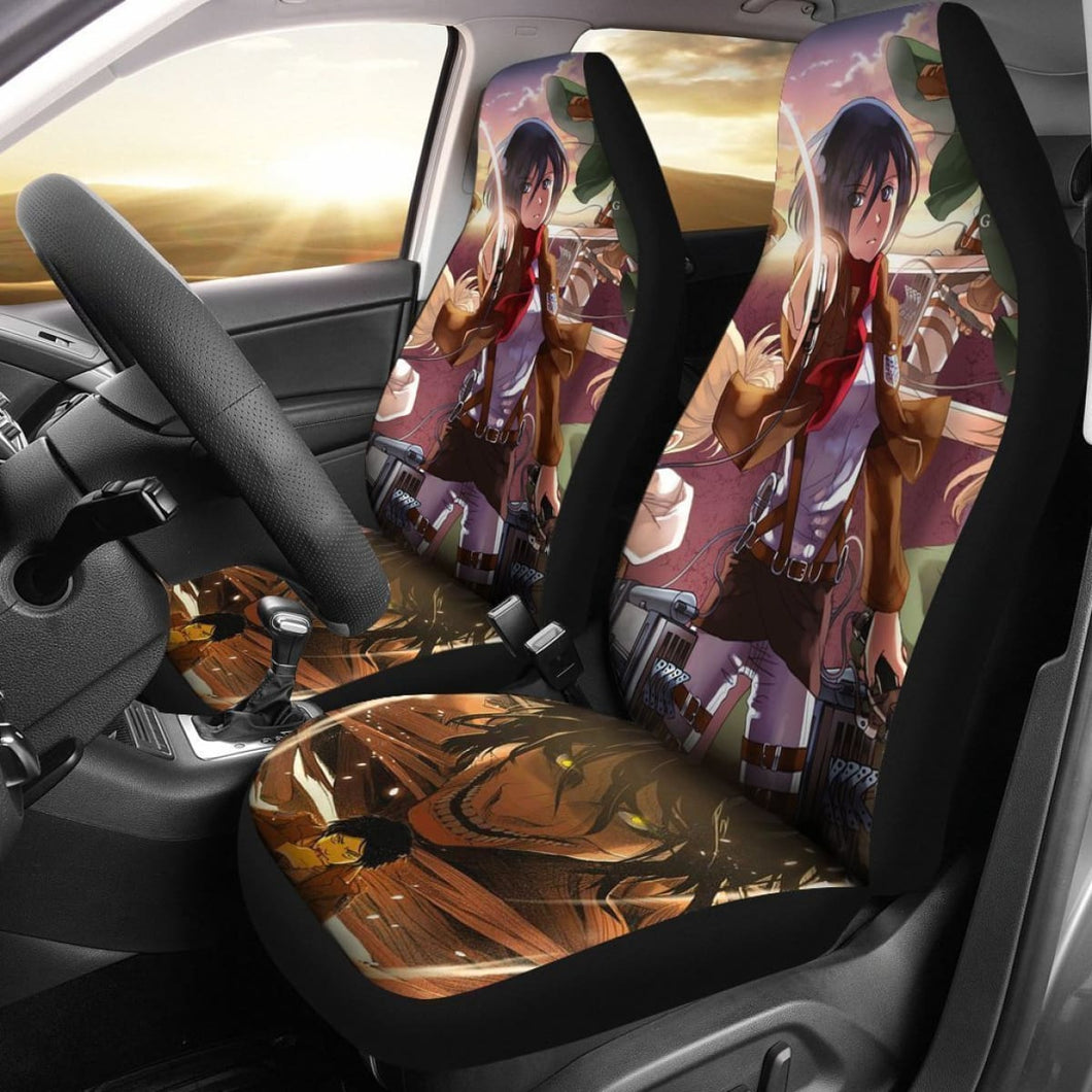 Attack On Titan Anime Car Seat Covers Lt03 Universal Fit 225721 - CarInspirations