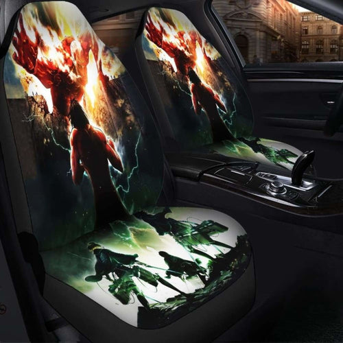 Attack On Titan Anime Seat Covers 101719 Universal Fit - CarInspirations