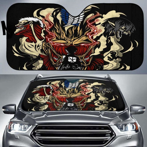 Attack On Titans Car Auto Sun Shades 1 Universal Fit 051312 - CarInspirations