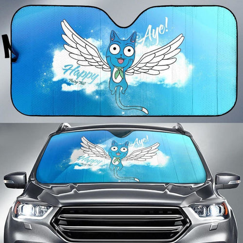 Aye Happy Cat Fairy Tail Auto Sun Shade Nh06 Universal Fit 111204 - CarInspirations