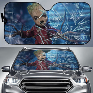 Baby Groot Car Auto Sun Shade Broken Glass Windshield Funny Universal Fit 174503 - CarInspirations