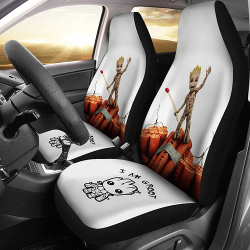 Baby Groot Plays With Fire Car Seat Covers Lt03 Universal Fit 225721 - CarInspirations