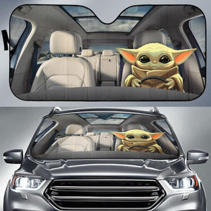 Baby Yoda Car Auto Sun Shade Star Wars Windshield Fan Gift Universal Fit 174503 - CarInspirations