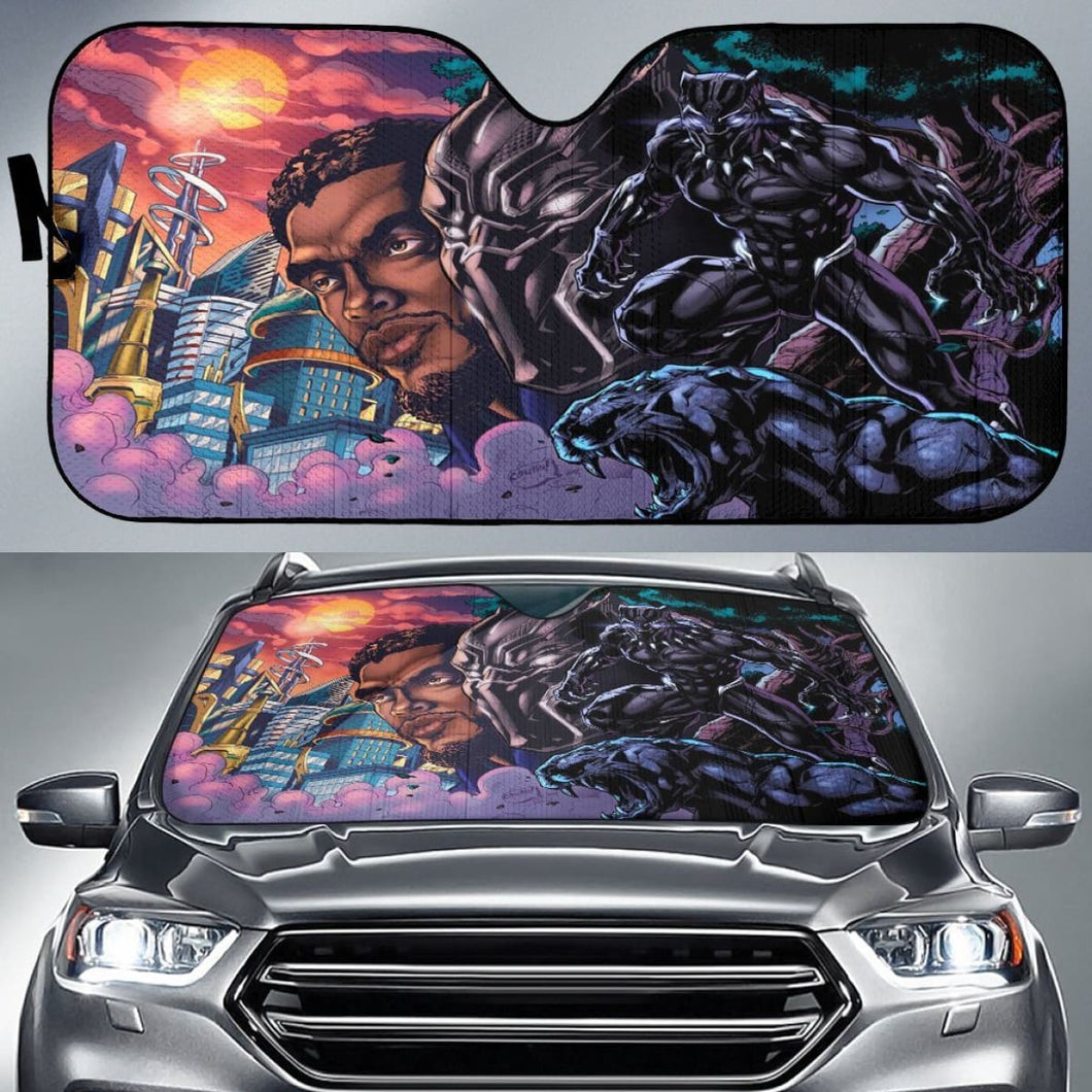 Black Panther Art Wakanda Auto Sun Shades amazing best gift ideas 2020 Universal Fit 174503 - CarInspirations