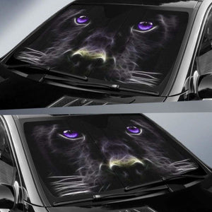 Black Panther Face Car Auto Sun Shades Universal Fit 051312 - CarInspirations