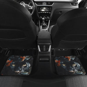 Black Panther Flower Car Floor Mats Movie Fan Gift H200218 Universal Fit 225311 - CarInspirations