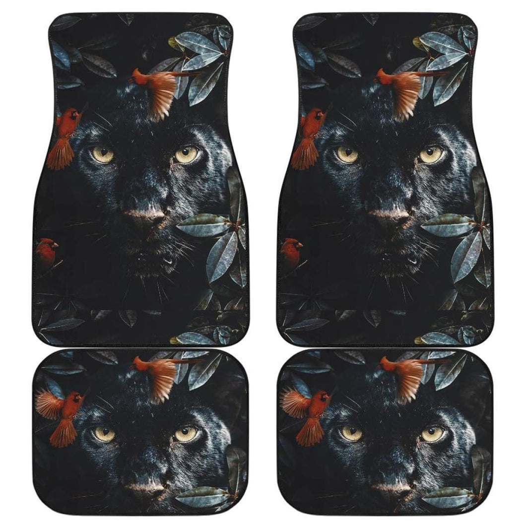 Black Panther Flower Car Floor Mats Movie Fan Gift H200218 Universal Fit 225311 - CarInspirations