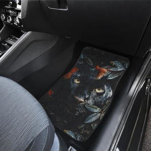 Black Panther Flower Car Floor Mats Movie Fan Gift H200218 Universal Fit 225311 - CarInspirations