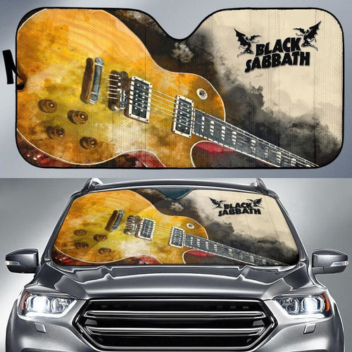 Black Sabbath Car Auto Sun Shade Guitar Rock Band Fan Universal Fit 174503 - CarInspirations