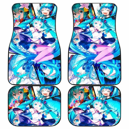 Blue Hatsune Miku Car Mats Universal Fit - CarInspirations