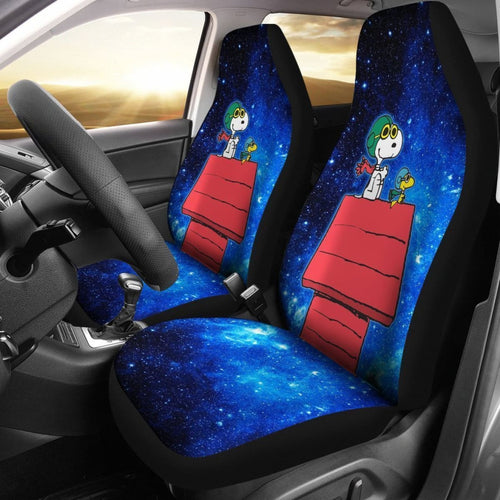 Blue Universal Snoopy Flying Ace Car Seat Cover Mn05 Universal Fit 225721 - CarInspirations