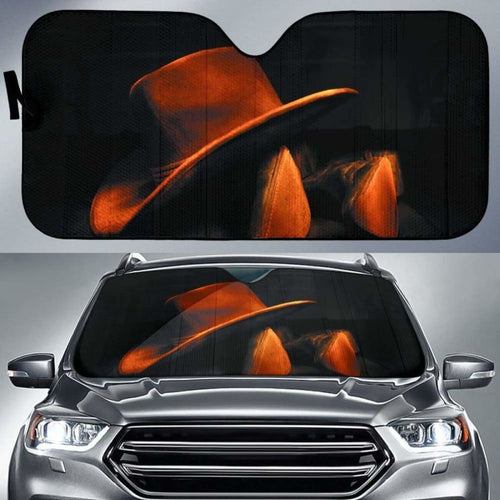 Boots & Hat of Cowboy Vintage theme car auto sunshades 918b Universal Fit - CarInspirations