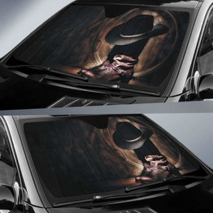 Boots & Hat & Ropes of Cowboy Vintage theme car auto sunshades 918b Universal Fit - CarInspirations