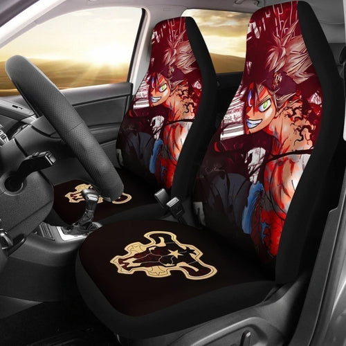 Bull Symbol Asta Black Clover Car Seat Covers Anime Fan Universal Fit 194801 - CarInspirations