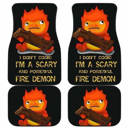 Calcifer Ghibli In Black Theme Car Floor Mats Universal Fit 051012 - CarInspirations