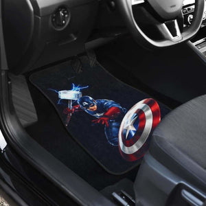 Captain America Shield & Hammer Car Floor Mats Universal Fit 051012 - CarInspirations
