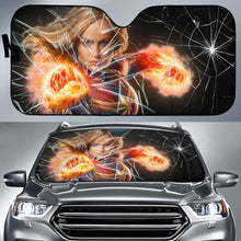 Load image into Gallery viewer, Captain Marvel Car Auto Sun Shade Broken Windshield Funny Universal Fit 174503 - CarInspirations