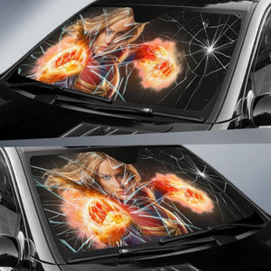 Captain Marvel Car Auto Sun Shade Broken Windshield Funny Universal Fit 174503 - CarInspirations