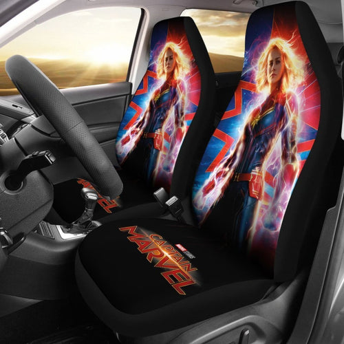 Captain Marvel Carol Danvers Car Seat Covers Lt03 Universal Fit 225721 - CarInspirations